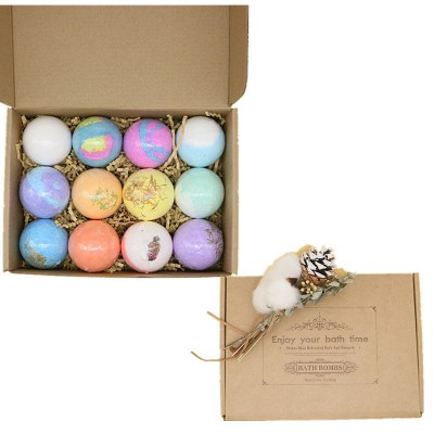 12PCS Fizzy Bath Bombs Gift Set Bubble Bombs Gift Bombs