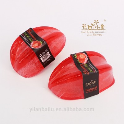 Strawberry bath loofah soap with wrapped paper