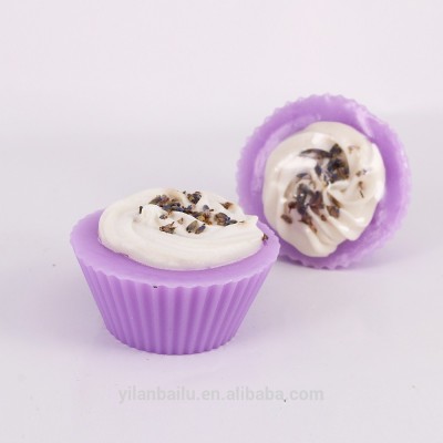 beautiful purple with cream decorative cake shaped soap