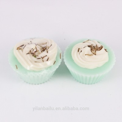 beauty light green cream cake shaped soap