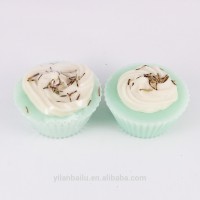 beauty light green cream cake shaped soap