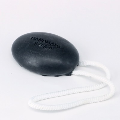 Bamboo Charcoal Handmade Soap with rope 100g